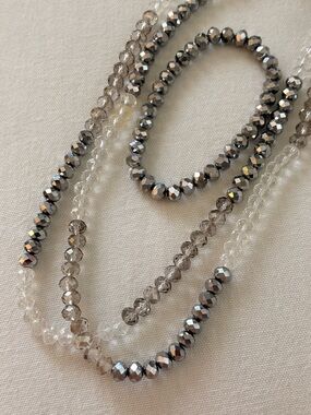 Faceted Crystal Beaded Necklace and Bracelet Set
